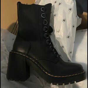 NEW Dr. Martens Chesney Leather Flared Heel Lace Up